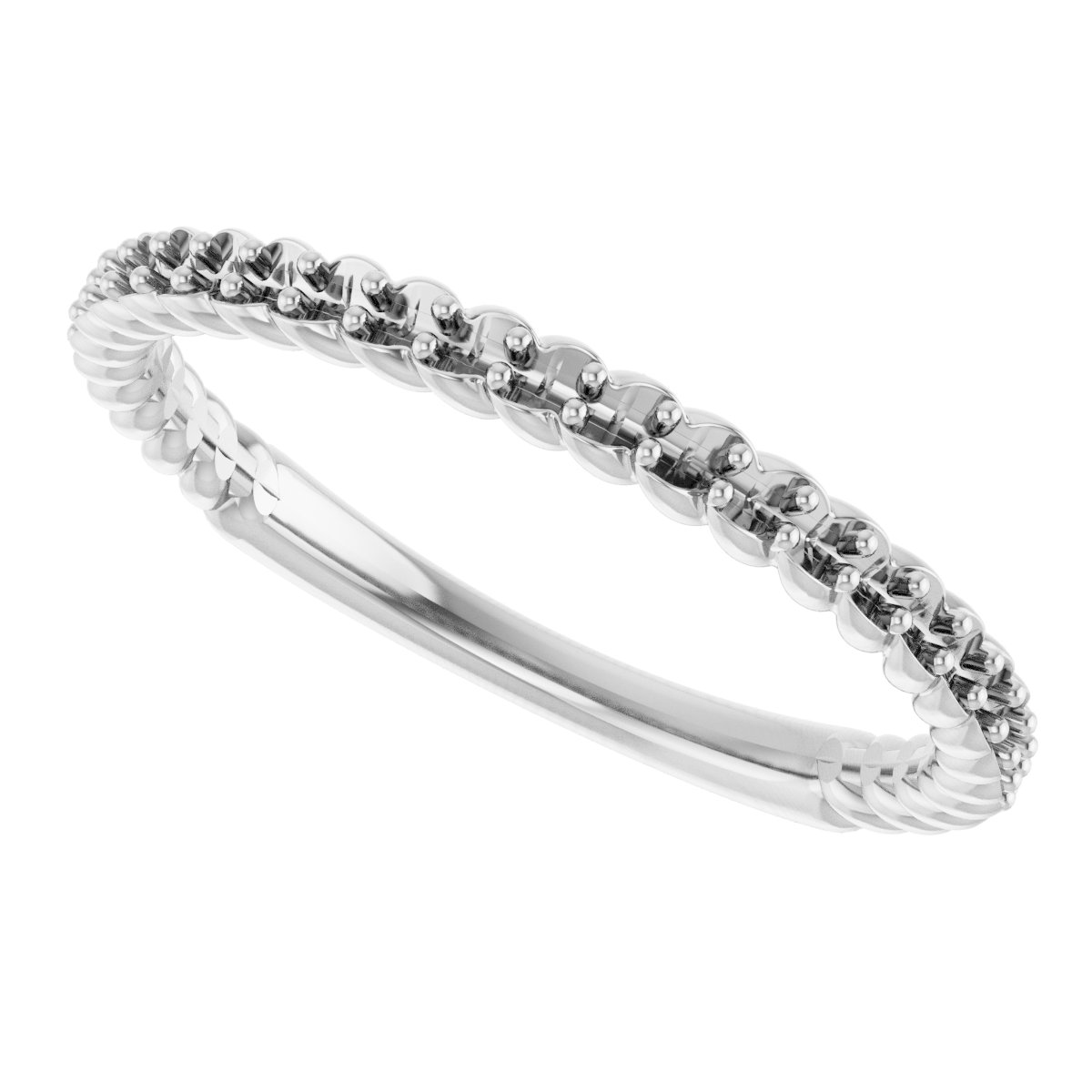 14K White 1/5 CTW Diamond Rope Anniversary Band