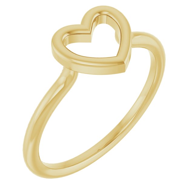 14K Yellow Heart Ring