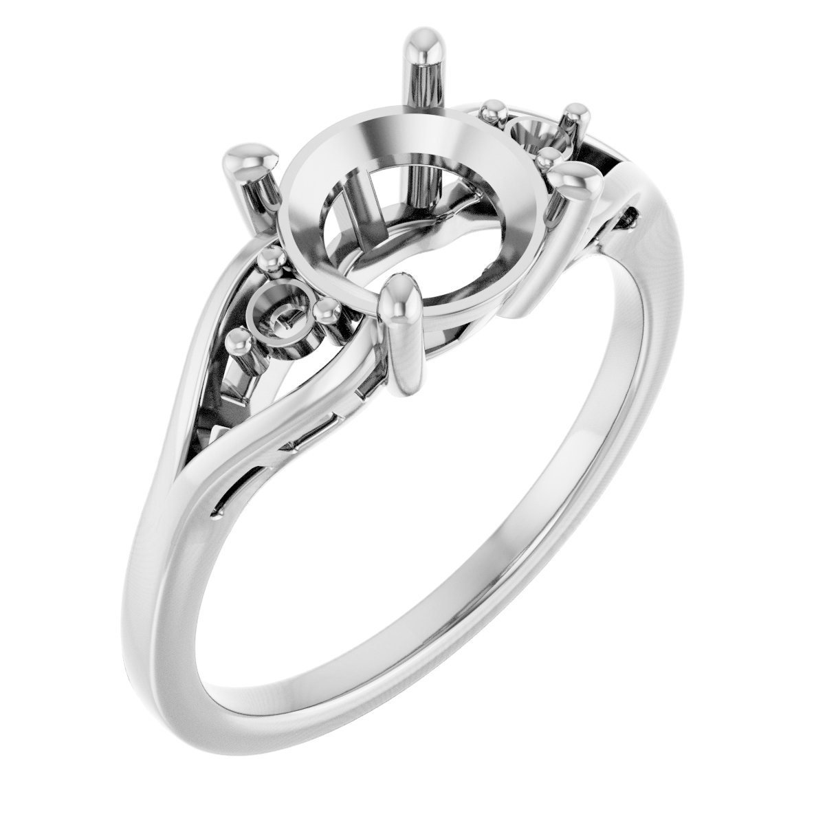 Accented Split Shank Ring