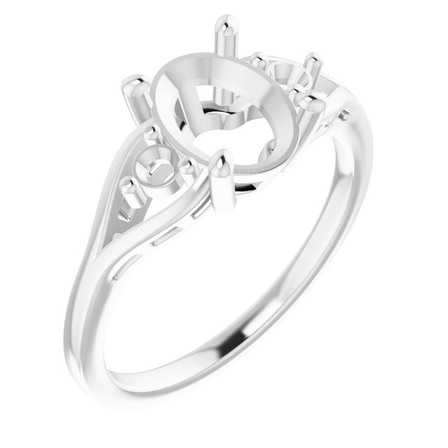 Accented Split Shank Ring