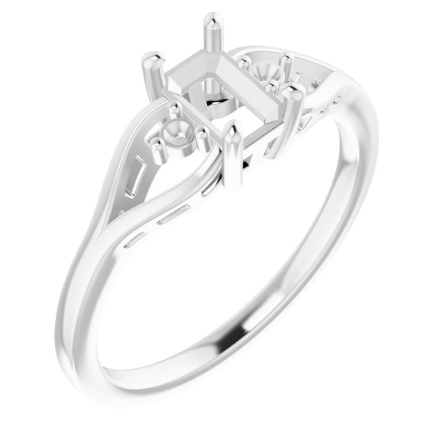 Accented Split Shank Ring