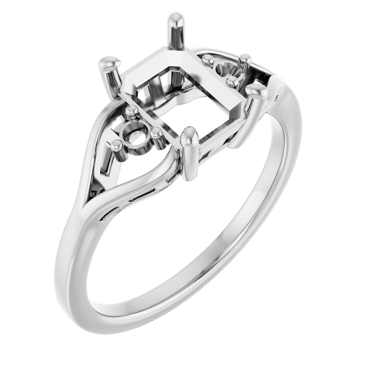 Accented Split Shank Ring