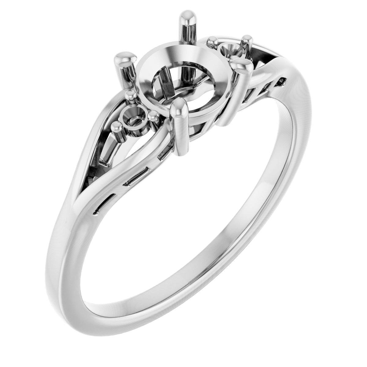 Accented Split Shank Ring