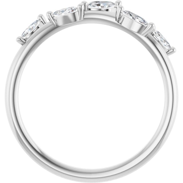 14K White 1/4 CTW Natural Diamond Leaf Ring