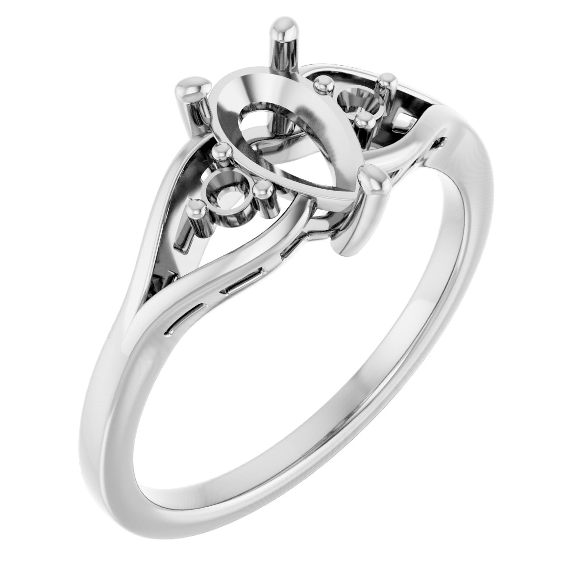 Accented Split Shank Ring