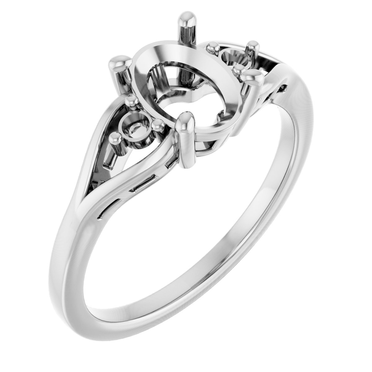 Accented Split Shank Ring