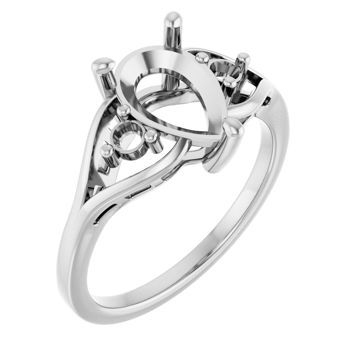 Accented Split Shank Ring
