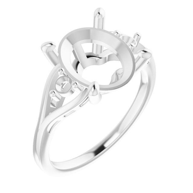 Accented Split Shank Ring