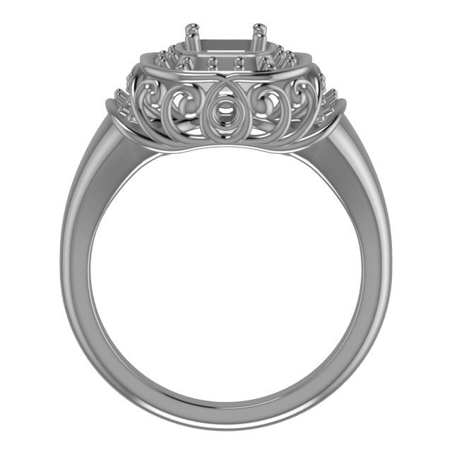 8x6 mm Pear Engagement Ring Mounting view 2