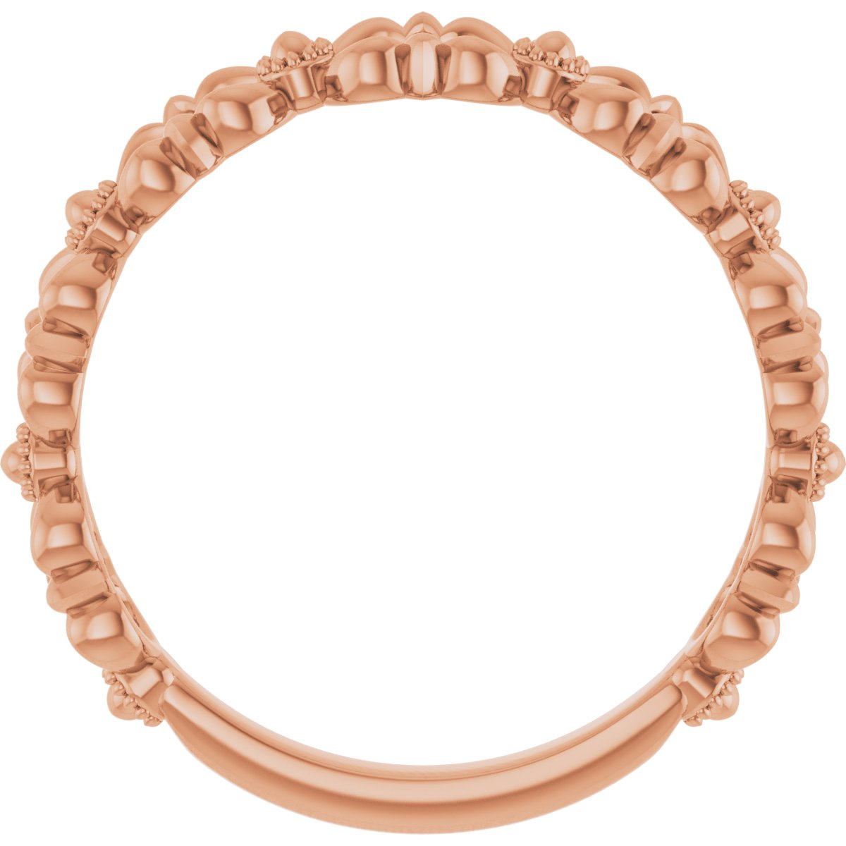 14K Rose Stackable Bead Ring