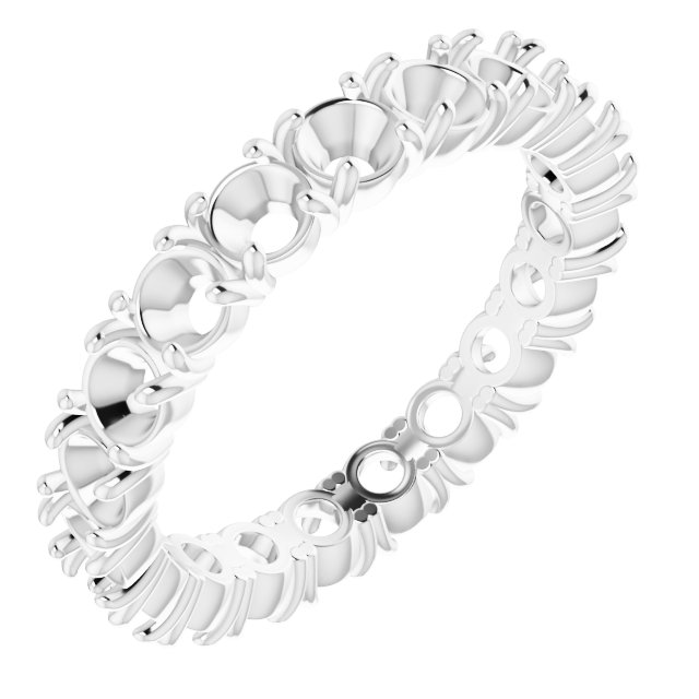 10K X1 White 3 mm Round Eternity Band Mounting Size 4