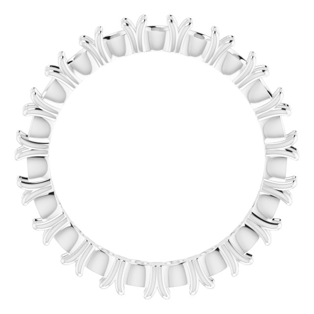 10K X1 White 3 mm Round Eternity Band Mounting Size 4