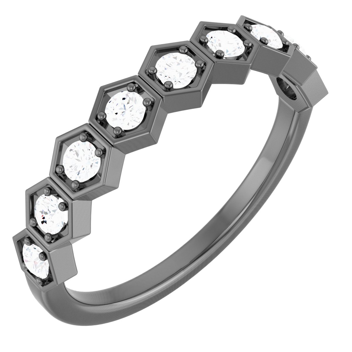 14K White 3/8 CTW Lab-Grown Diamond Stackable Ring