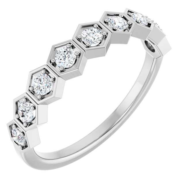 14K White 3/8 CTW Lab-Grown Diamond Stackable Ring