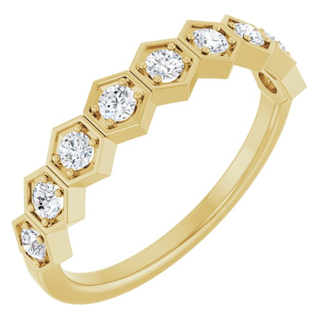 14K Yellow 3/8 CTW Lab-Grown Diamond Stackable Ring