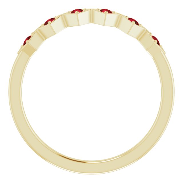 14K Yellow Mozambique Garnet Stackable Ring   