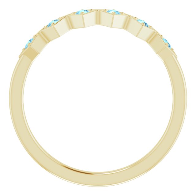 14K Yellow Aquamarine Stackable Ring    