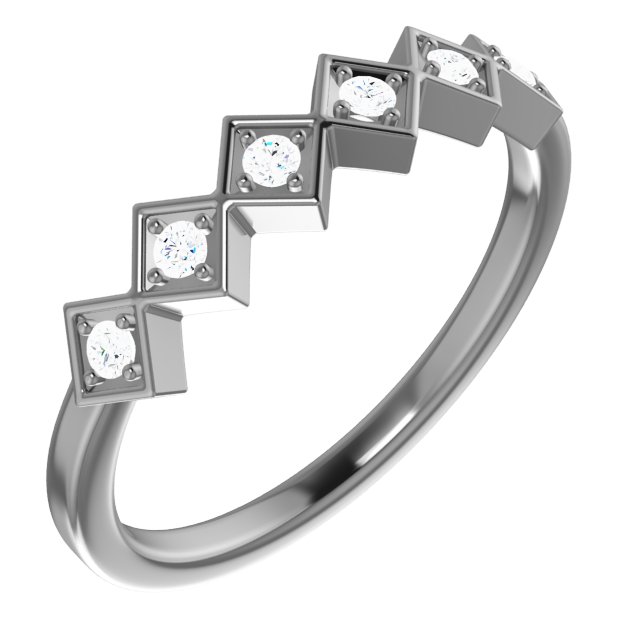 14K White .125 CTW Diamond Stackable Ring Ref. 13792793