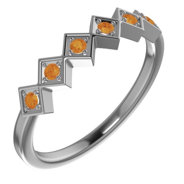 Sterling Silver Citrine Stackable Ring  