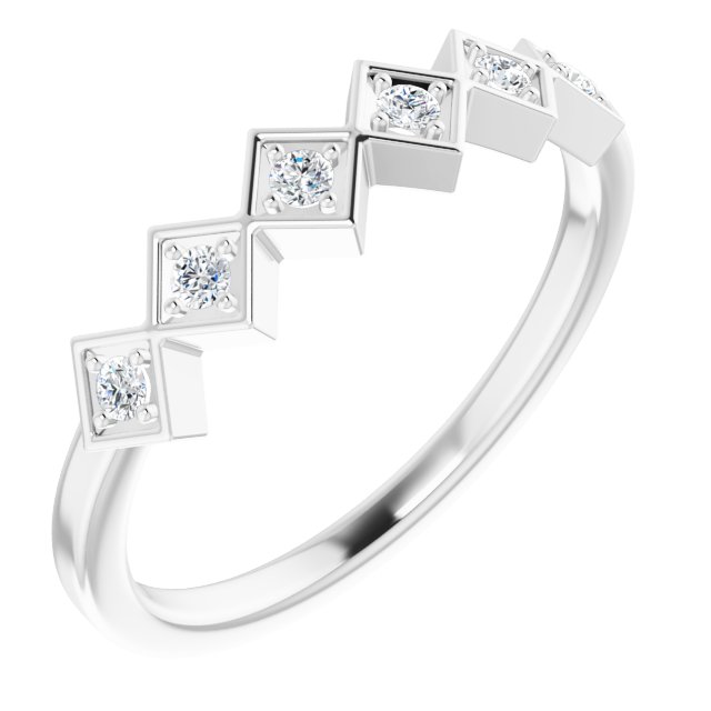 14K White 1/8 CTW Diamond Stackable Ring     