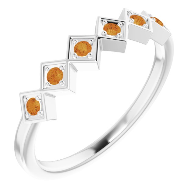 Sterling Silver Natural Citrine Stackable Ring