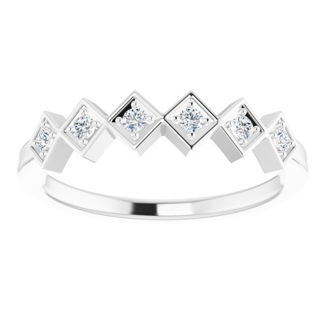 14K White 1/8 CTW Diamond Stackable Ring     