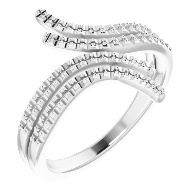 14K White 1/4 CTW Natural Diamond Bypass Ring