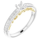 14K White & Yellow 4.1 mm Round Infinity-Inspired Engagement Ring Mounting