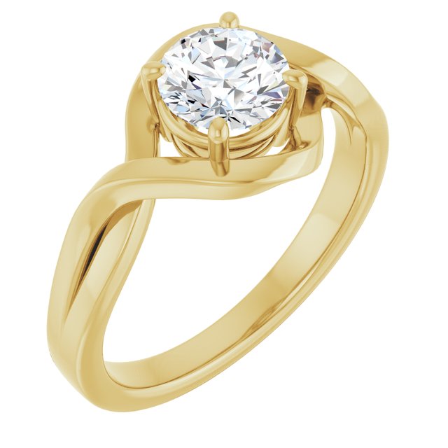 14K Yellow Natural White Sapphire Ring