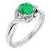 14K White Lab-Grown Emerald Ring