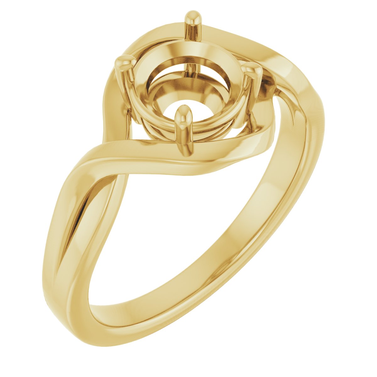 Solitaire Infinity Engagement Ring in 18K Yellow Gold