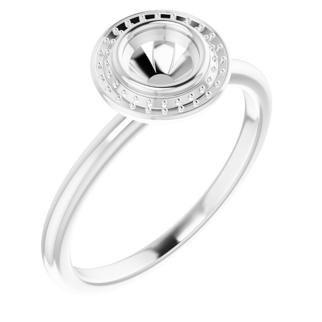Bezel-Set Halo-Style Ring