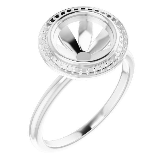 Bezel-Set Halo-Style Ring