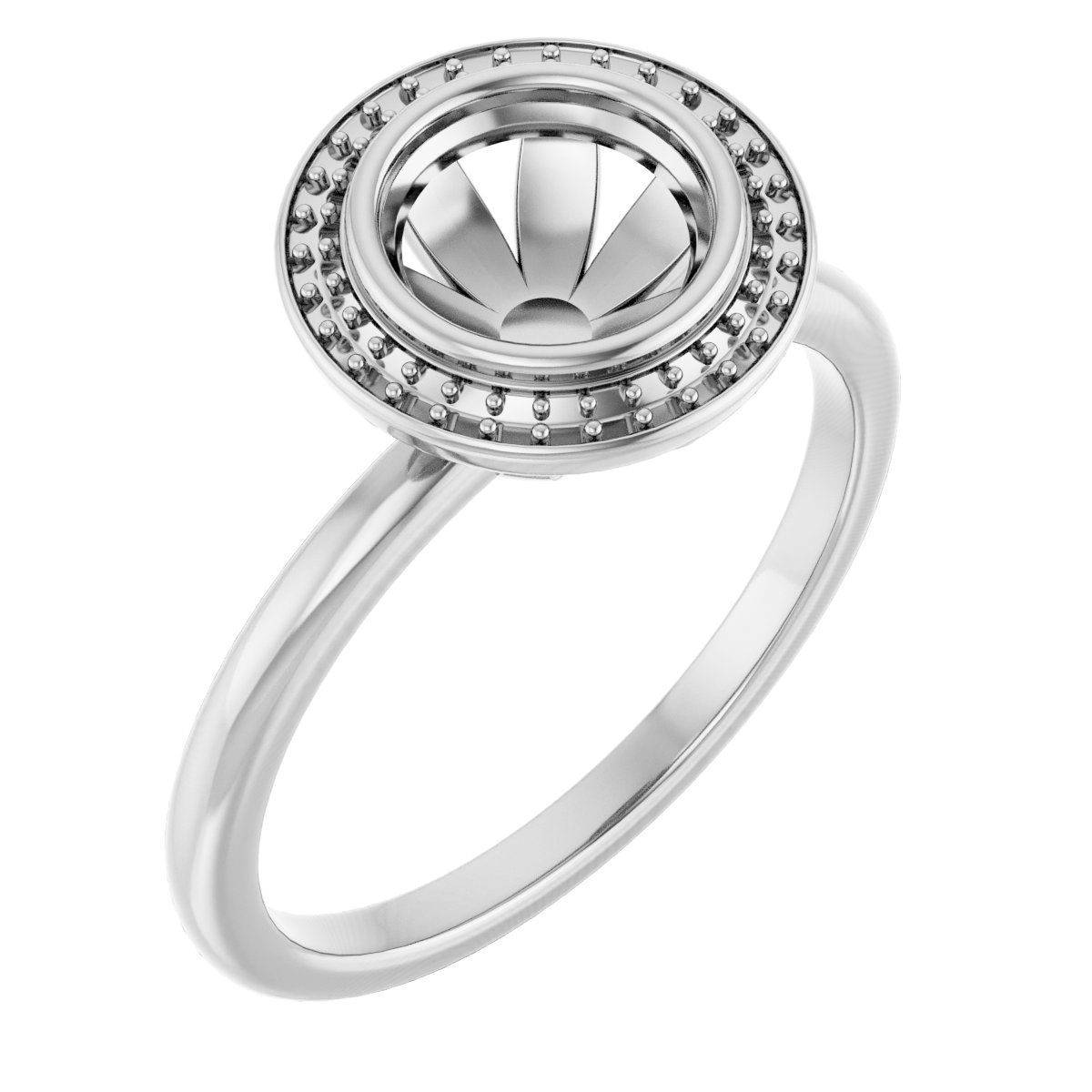 Bezel-Set Halo-Style Ring