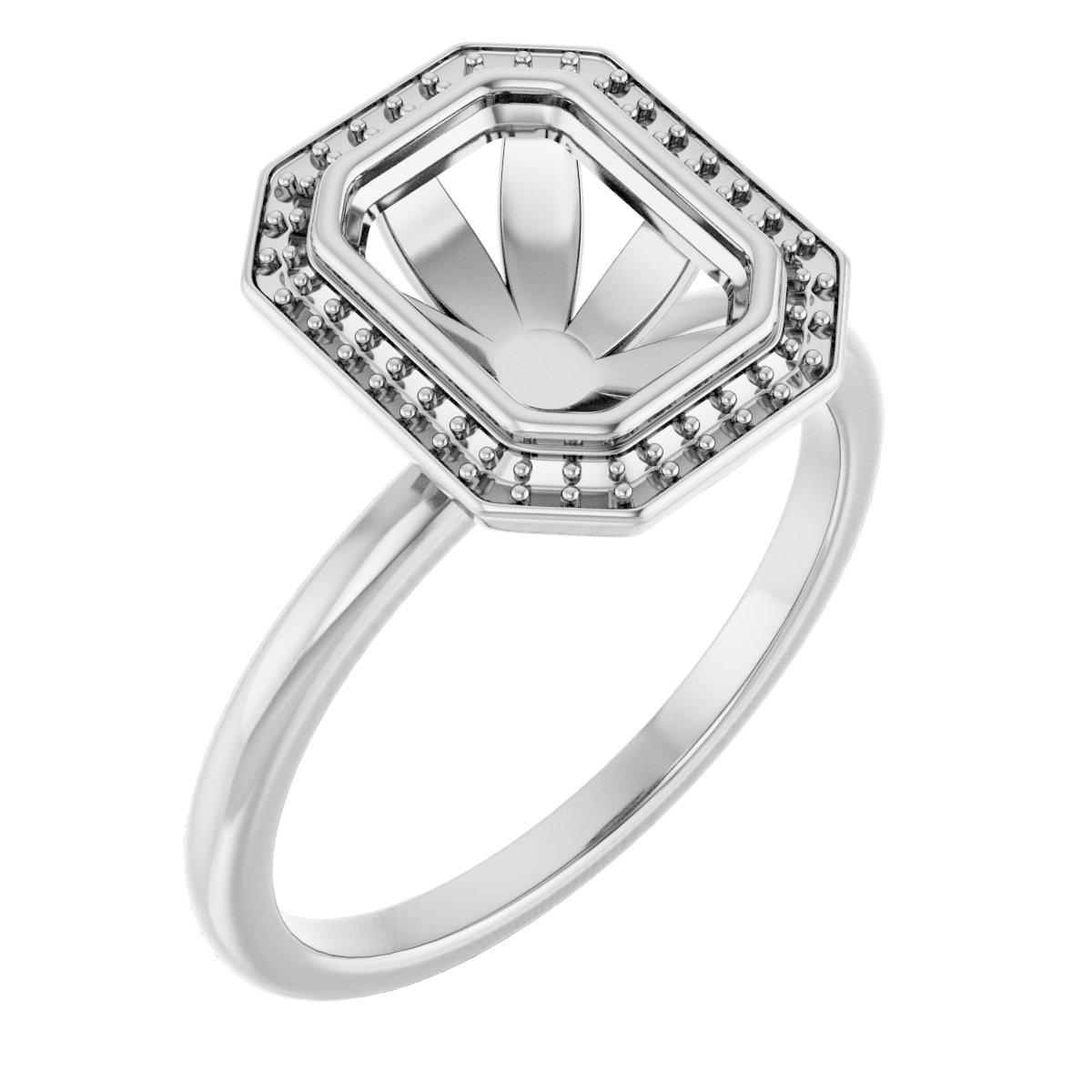 Bezel-Set Halo-Style Ring