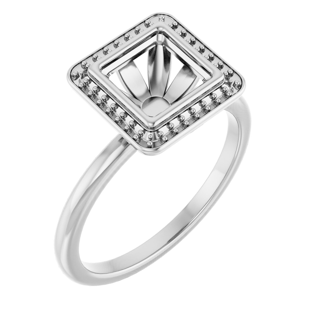 Bezel-Set Halo-Style Ring