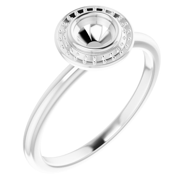 Bezel-Set Halo-Style Ring