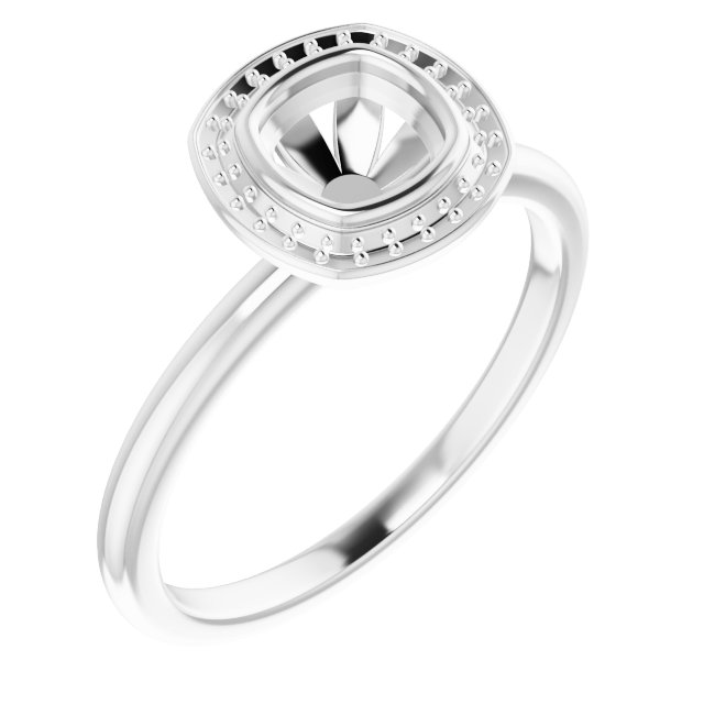 Bezel-Set Halo-Style Ring