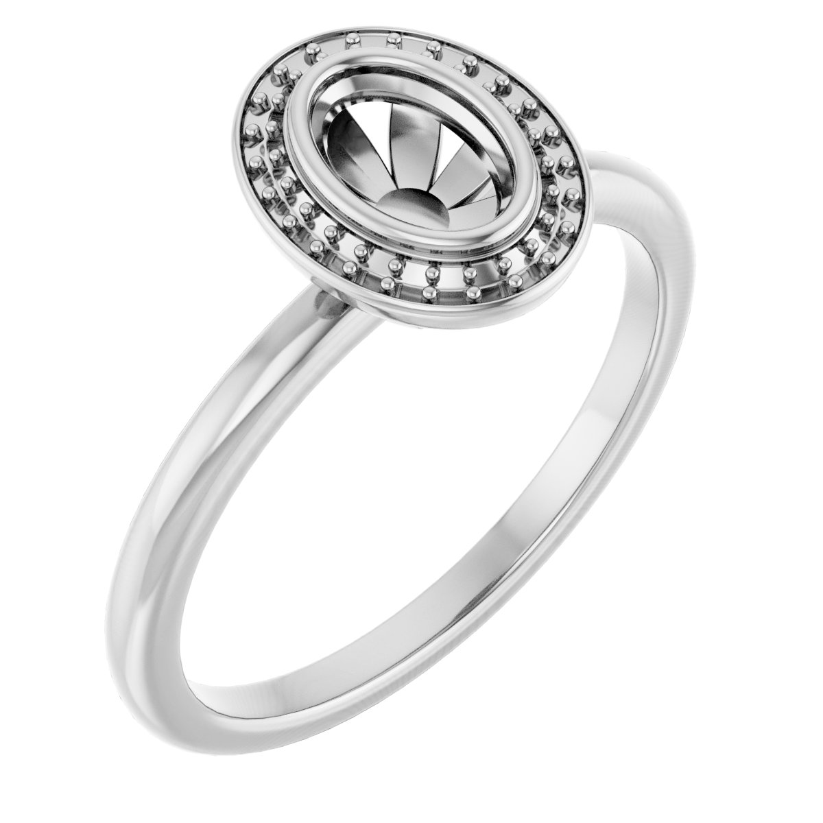 Bezel-Set Halo-Style Ring
