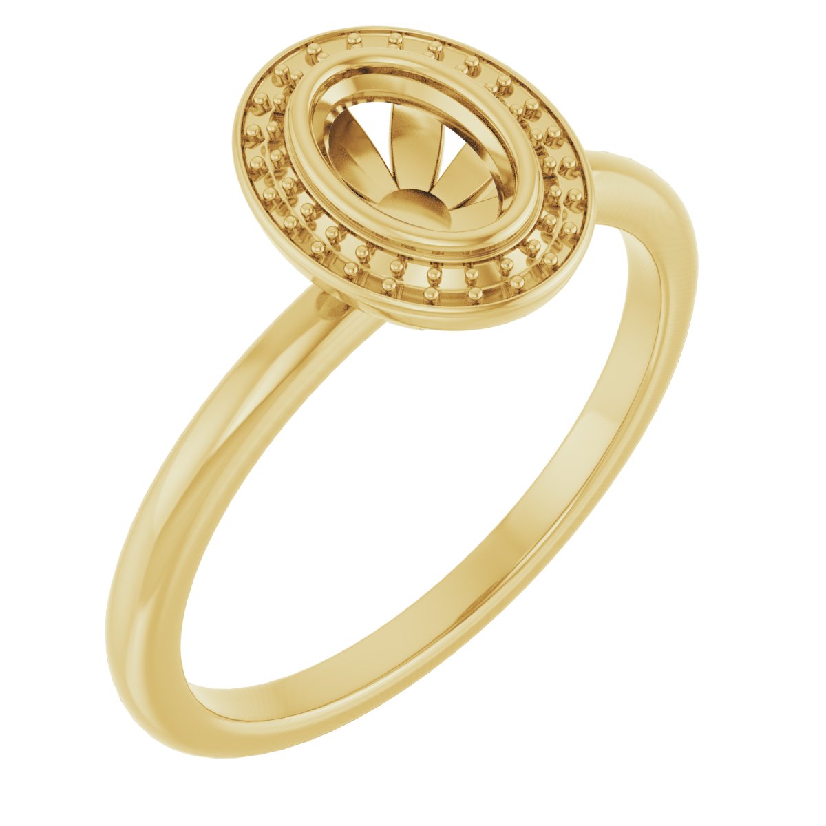 Bezel-Set Halo-Style Ring