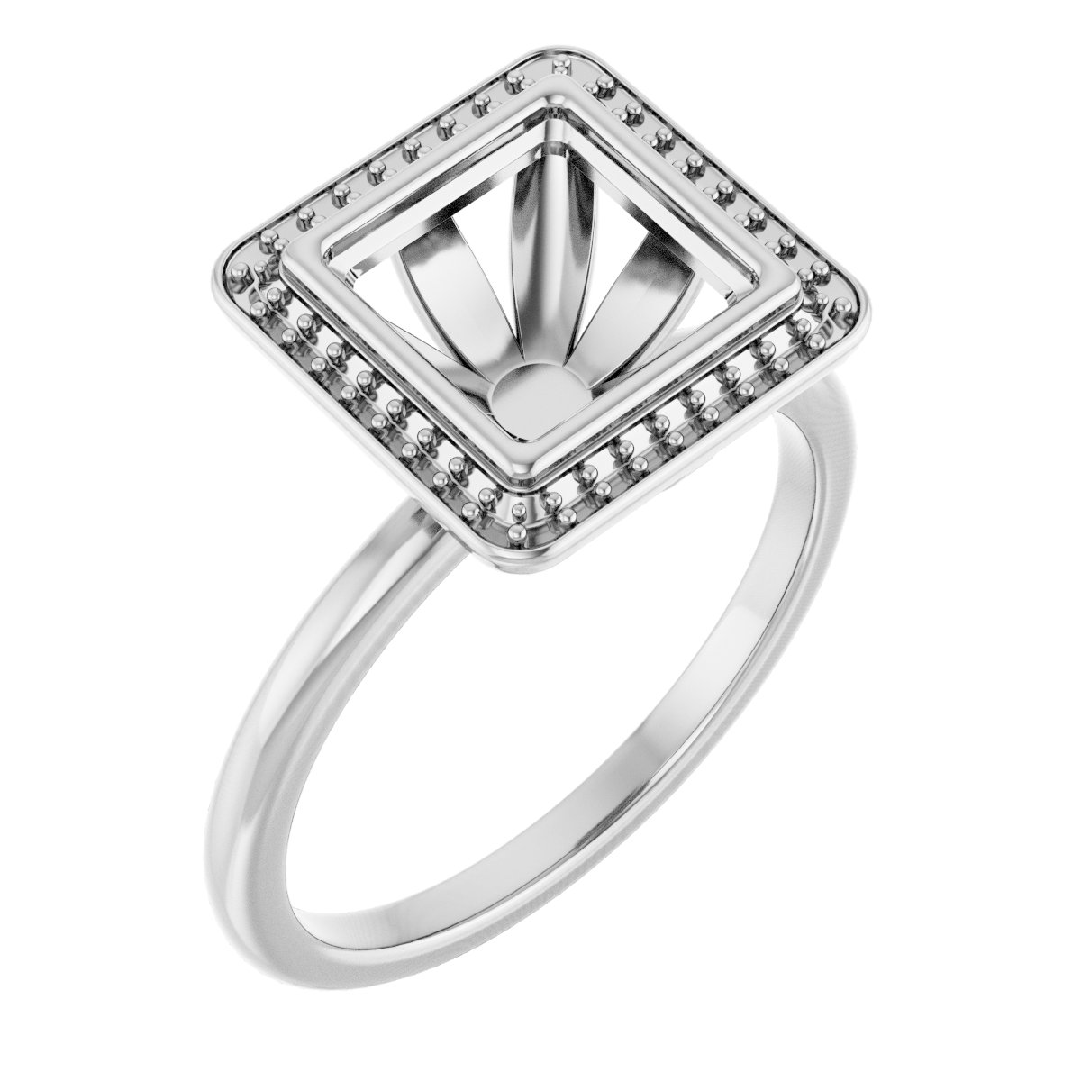 Bezel-Set Halo-Style Ring