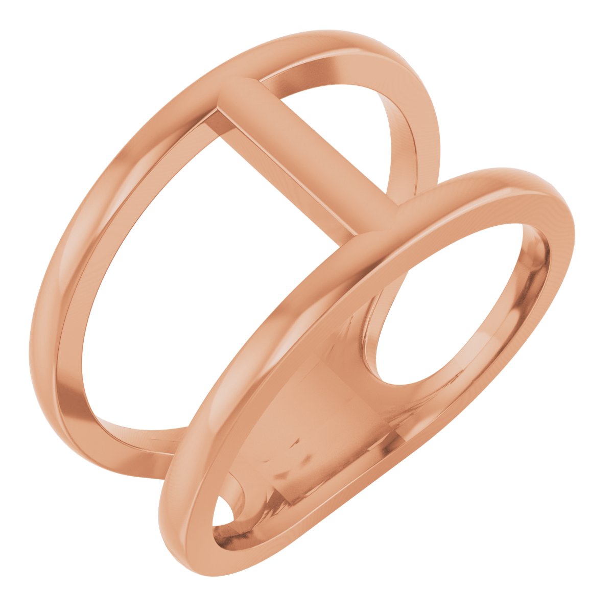 14K Rose 11.3 mm Negative Space Ring