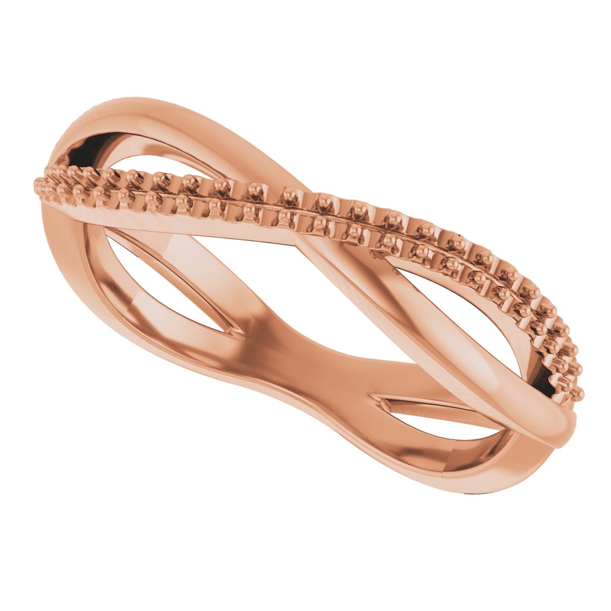 14K Rose 1/10 CTW Diamond Infinity-Inspired Anniversary Band