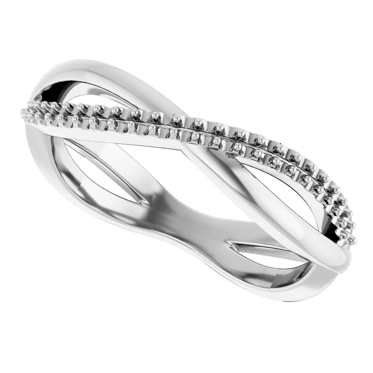 14K White 1/10 CTW Diamond Infinity-Inspired Anniversary Band