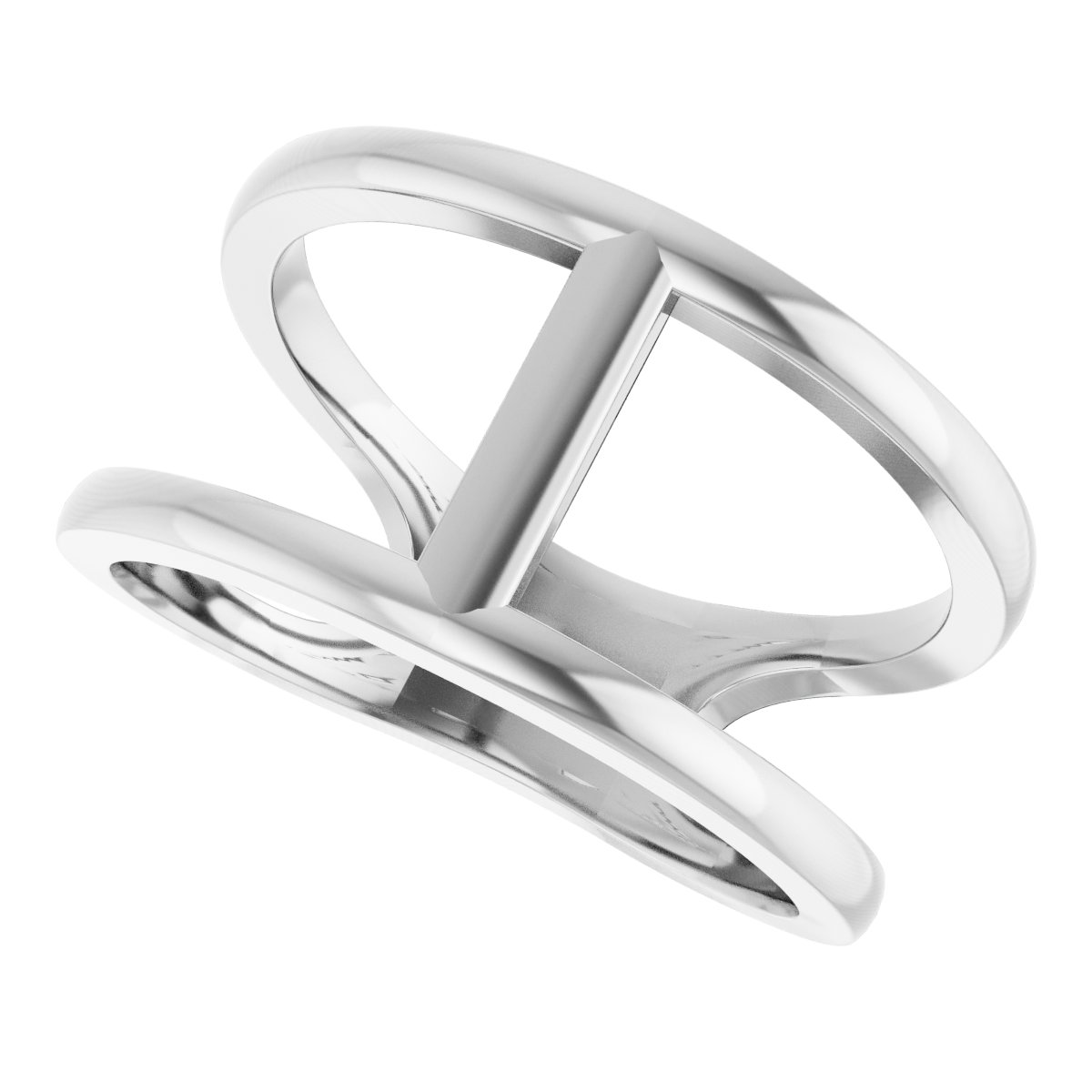 14K White Negative Space Ring