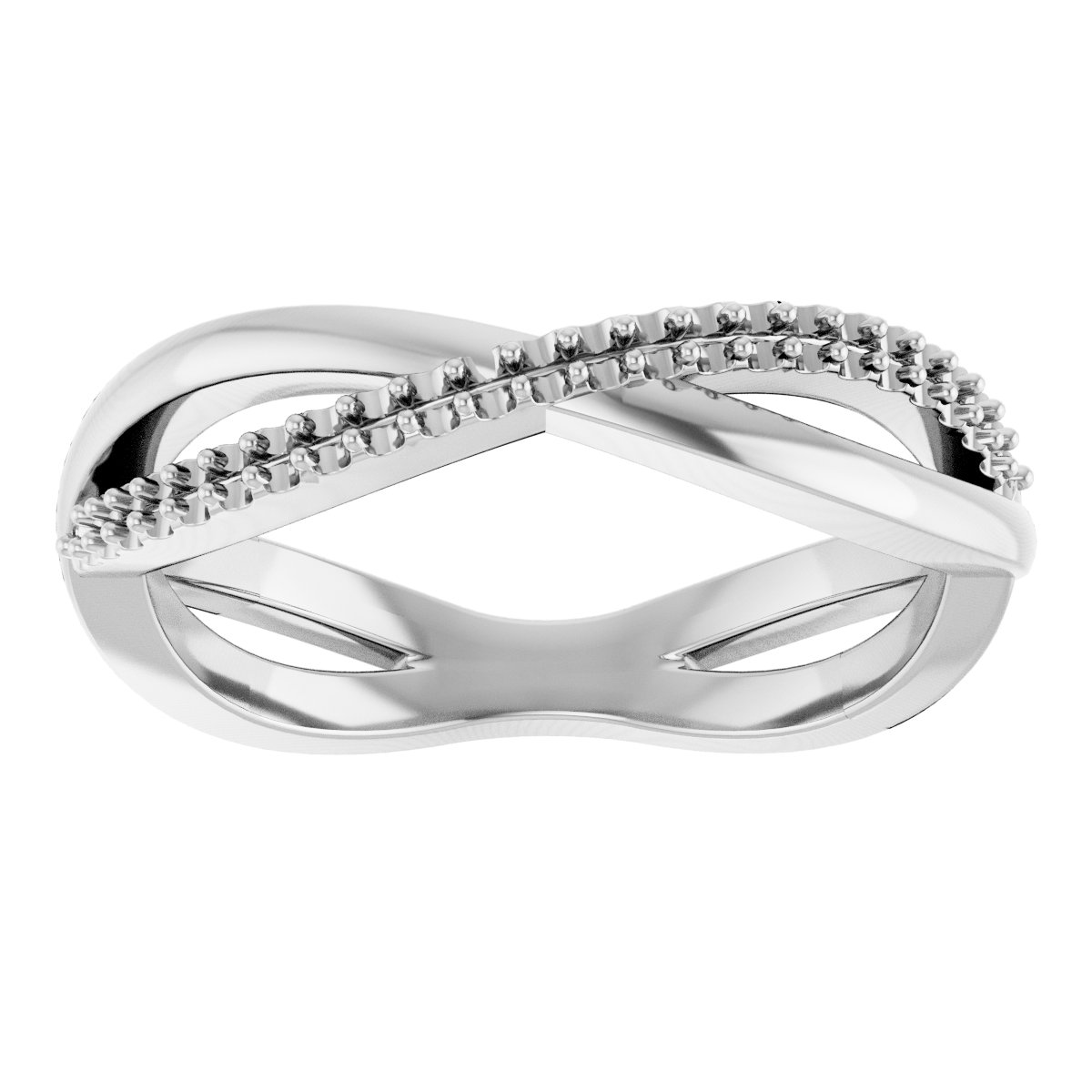 14K White 1/10 CTW Diamond Infinity-Inspired Anniversary Band