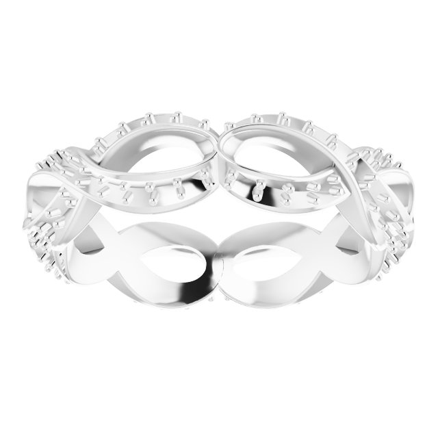 14K White 1/2 CTW Diamond Sculptural-Inspired Eternity Band Size 7