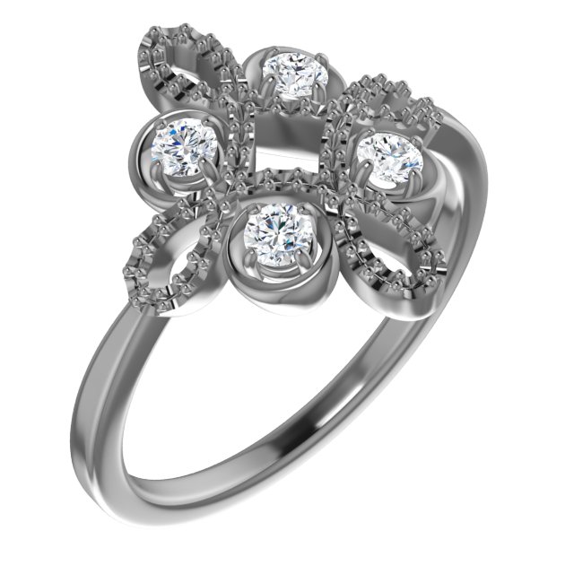 14K Rose .375 CTW Diamond Clover Ring Ref. 13872001