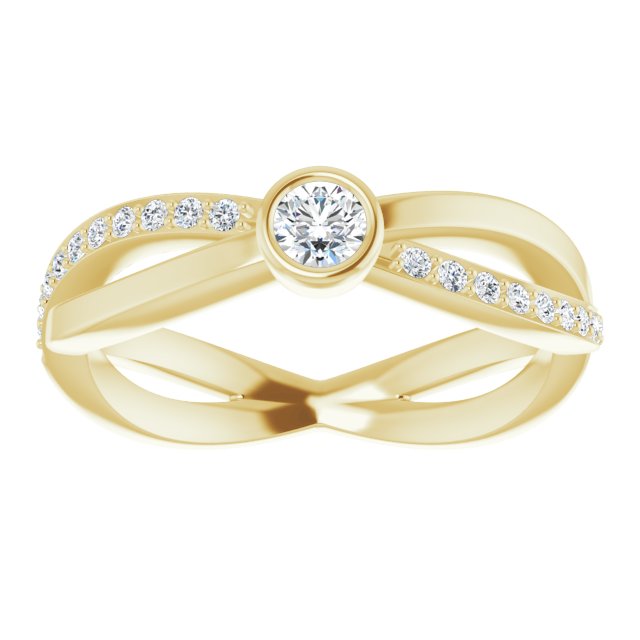 14K Yellow 3.4 mm Round 1/3 CTW Diamond Infinity-Inspired Ring