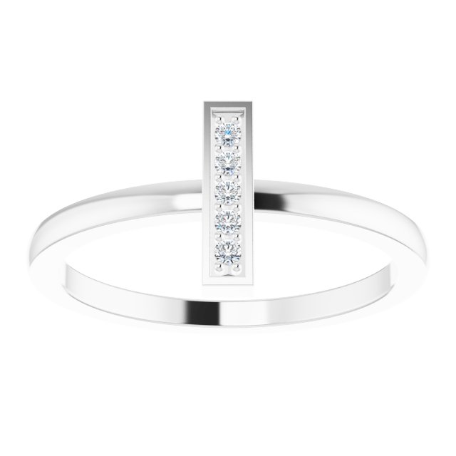 14K White .05 CTW Diamond Bar Ring